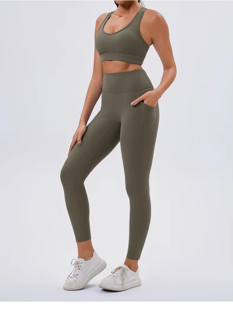 V-neck Sports Bra Olive Green XS, S, M, L Limited numbers, please ask before purchase (coming soon)